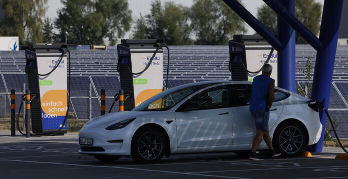 Electric vehicle charging facility in Weissenfels, Germany