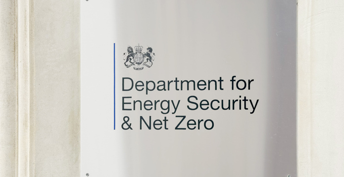 UK gov energy department sign card