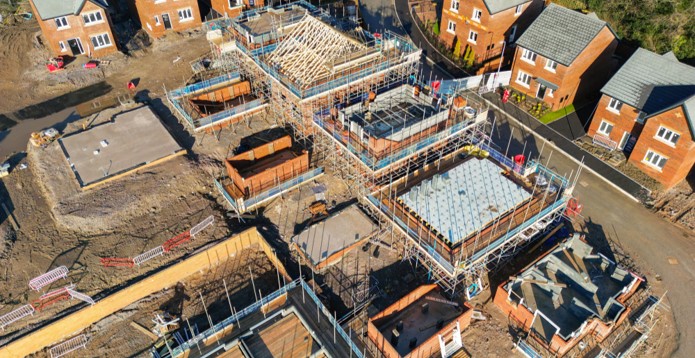 Housing development from above Card