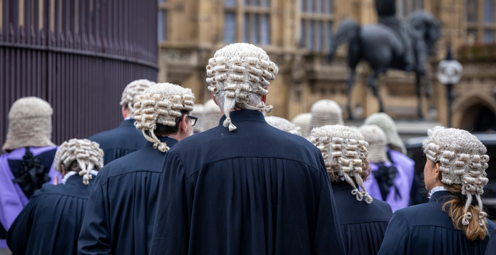 Judges outside court 