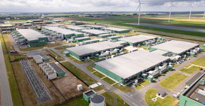 Data centre, high angle view