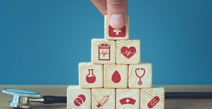 Building blocks healthcare symbols
