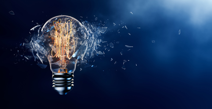 Exploding light bulb innovation