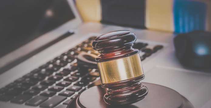 Gavel on Computer card