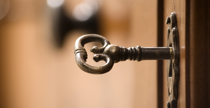 Old fashioned lock and key