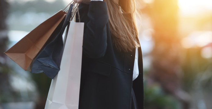 Woman carrying shopping bags