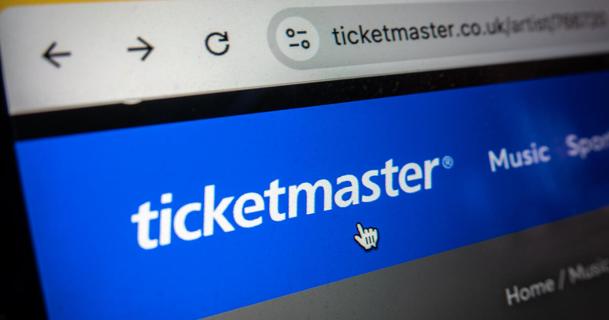 Ticketmaster website screenshot