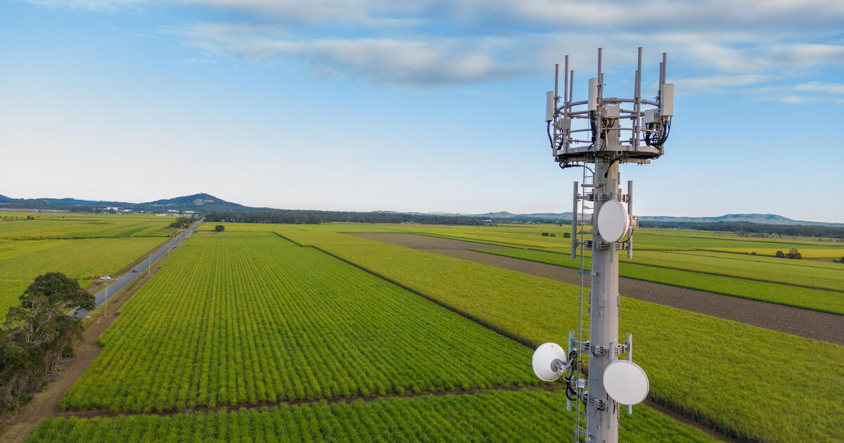 5G mast on rural land
