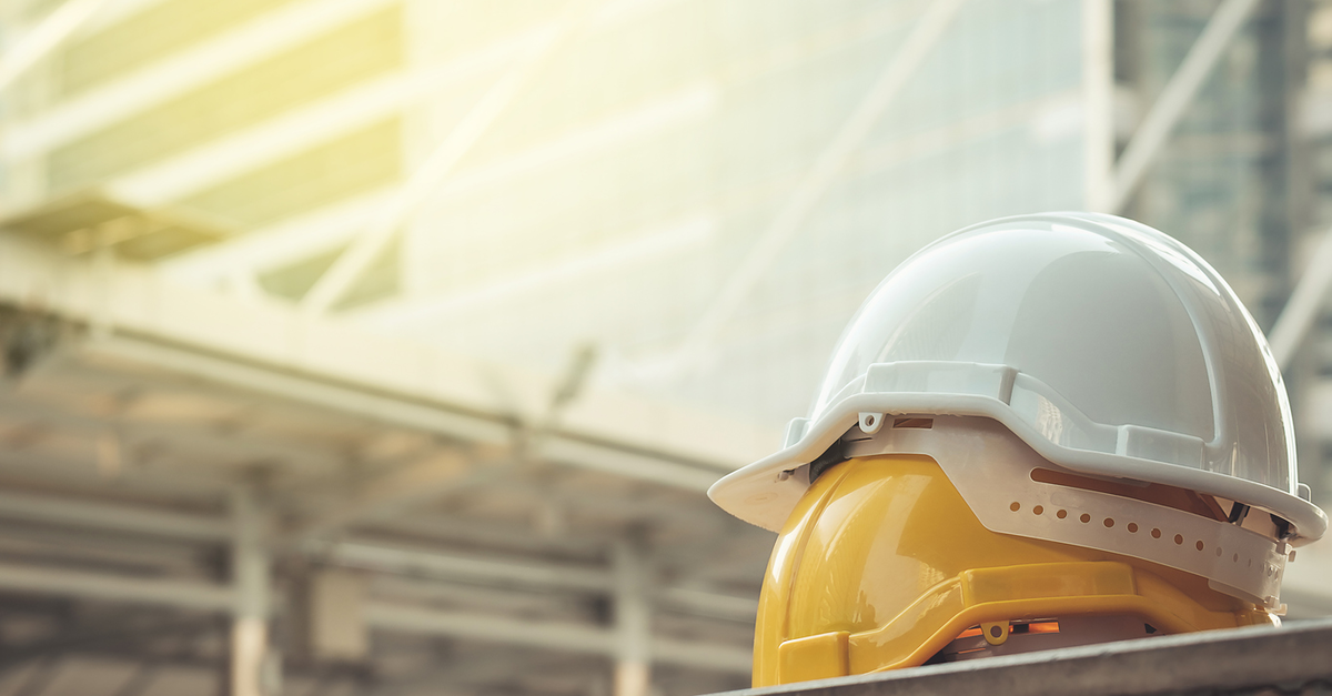 Abandoned hard hats construction site