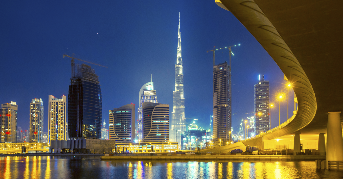 Dubai skyline at night