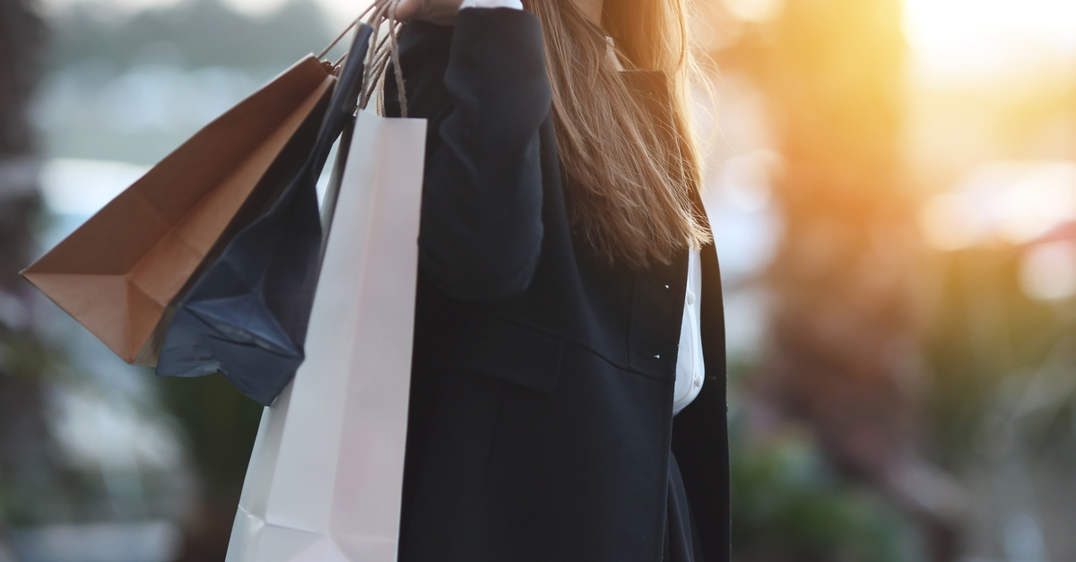 Woman carrying shopping bags