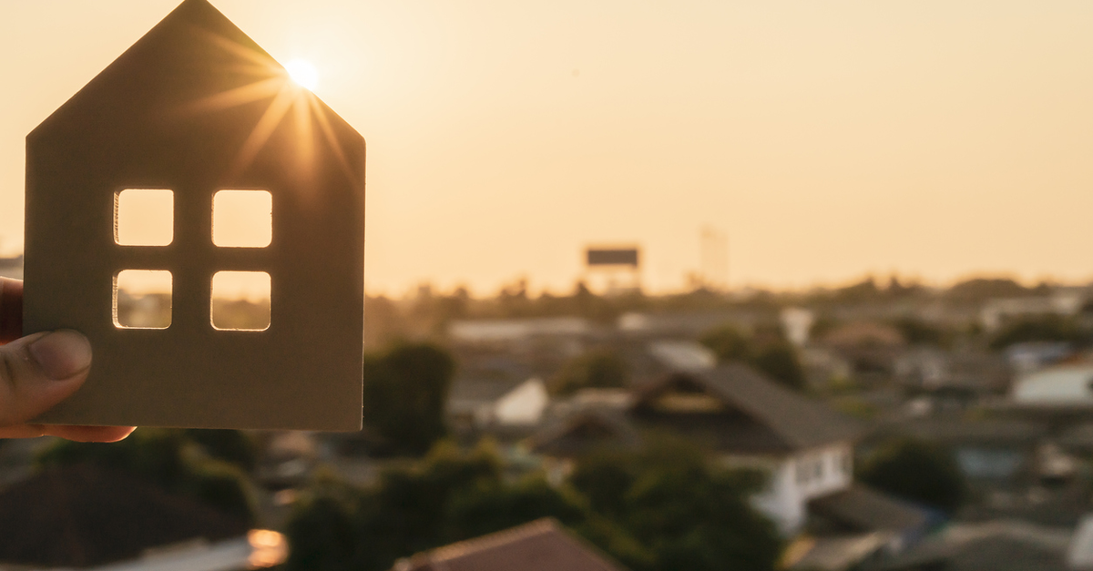 Home insurance house sunset cutout