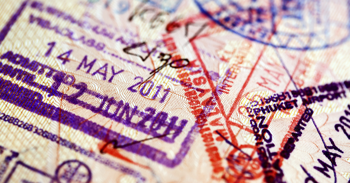 Various stamps inside passport