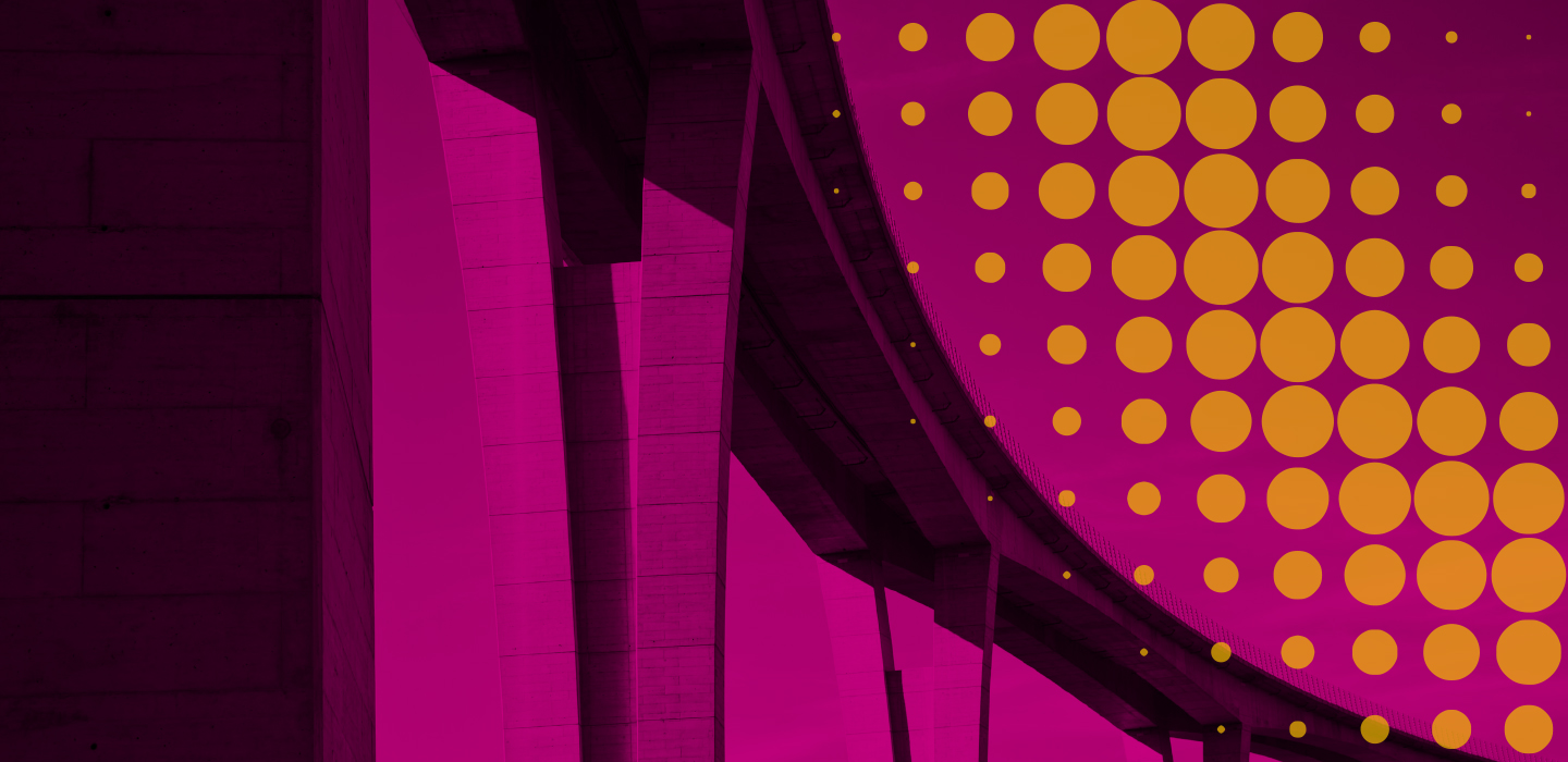 City infrastructure with pink colour overlay