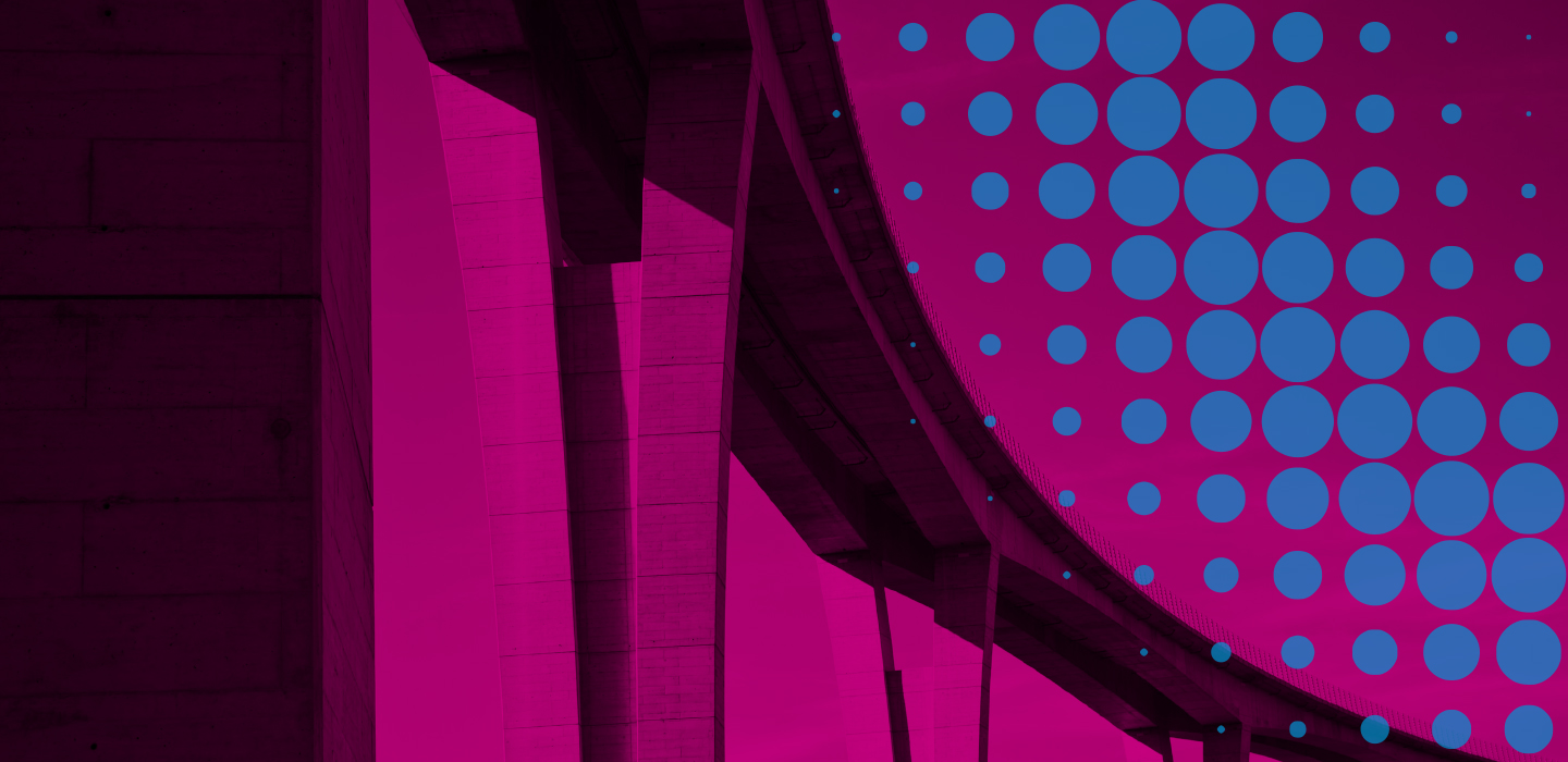 City infrastructure with pink colour overlay