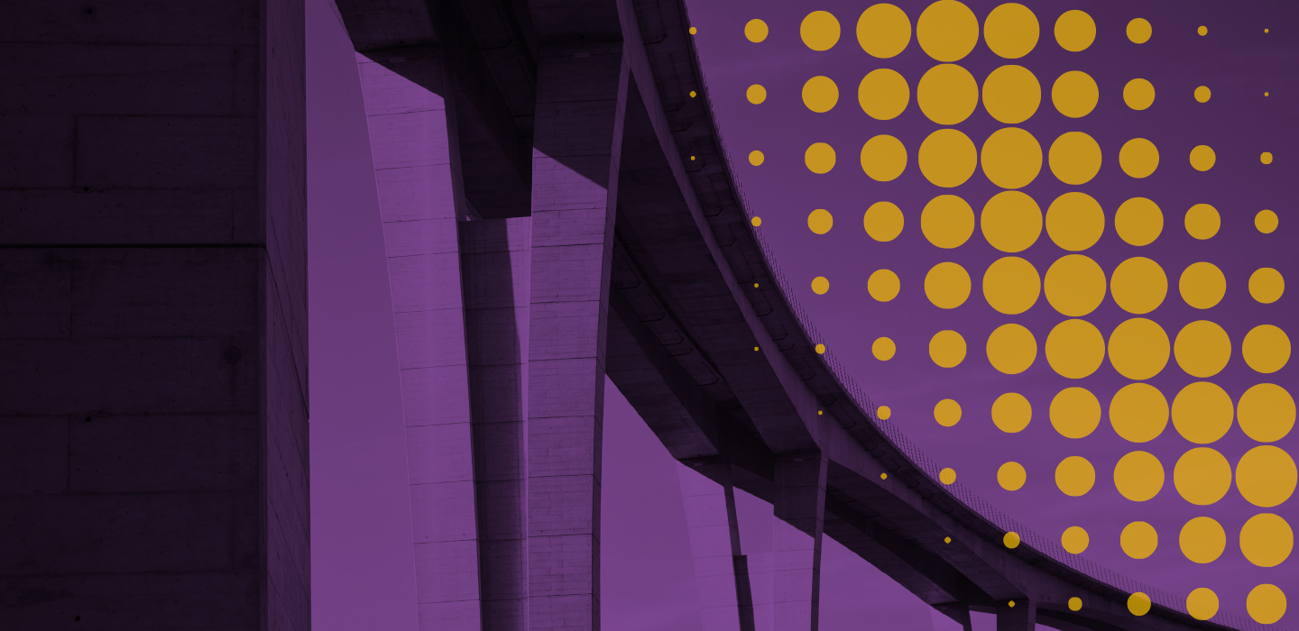 City infrastructure with purple colour overlay