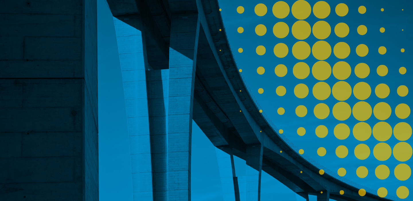 City infrastructure with blue colour overlay